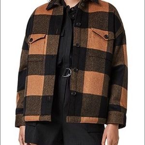 Allsaints Luella Check Jacket in Black/Brown size 4